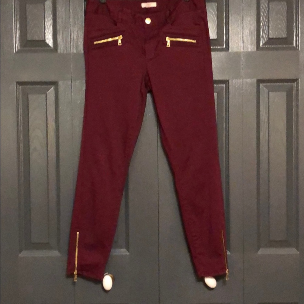 Loft size 6 burgundy skinny pants